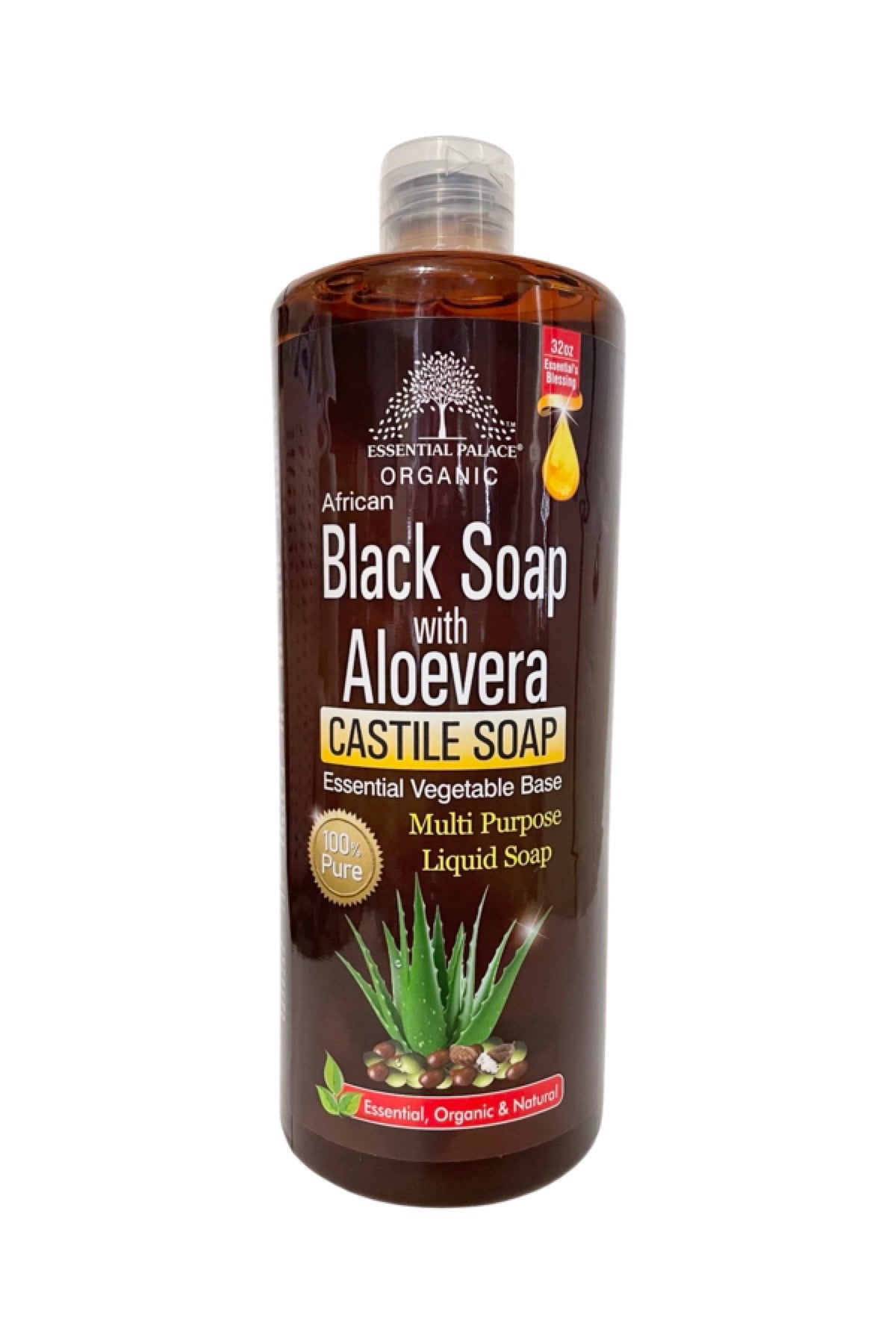 ORGANIC AFRICA BLACK SOAP With ALOE-Vera Castile Liquid Soap.