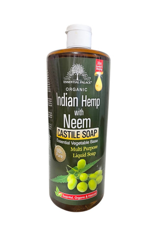 Organic Indian Hemp With Neem Castile Liquid Soap.